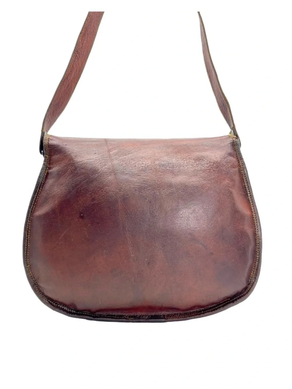 Vintage 70's Leather Shoulder Crossbody Travel Bag